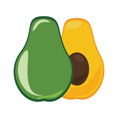 Delicious and fresh avocado vegetable, isolated flat icon design vector illustration.