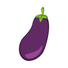 Delicious and fresh eggplant vegetable, isolated flat icon design vector illustration.