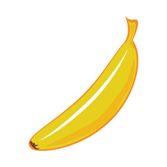 Delicious and fresh banana fruit, isolated flat icon design vector illustration.