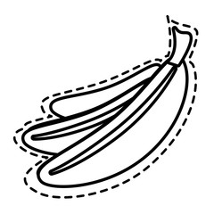 Delicious and fresh banana fruit, isolated flat icon design vector illustration.