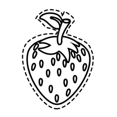Delicious and fresh strawberry fruit, isolated flat icon design vector illustration.
