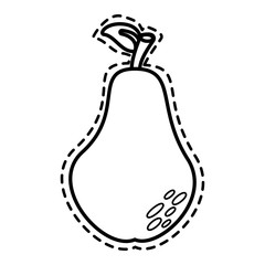 Delicious and fresh pear fruit, isolated flat icon design vector illustration.