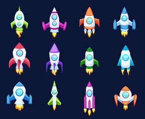 Rocket icons isolated