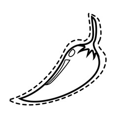 Delicious and fresh chilli vegetable, isolated flat icon design vector illustration.