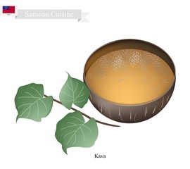 Kava Drink or Traditional Samoan Herbal Beverage - obrazy, fototapety, plakaty