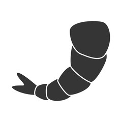 Seafood animal isolated flat icon in black and white, vector illustration graphic.