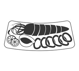 Seafood and gastronomy theme design,isolated flat icon vector illustration.