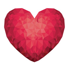 heart low poly isolated icon design, vector illustration  graphic 