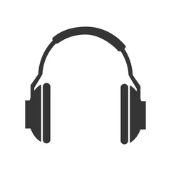 Music headphones technology , isolated flat icon vector illustration