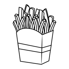 Delicious french fries fast food isolated flat icon, vector illustration.