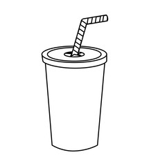 Drink in plastic cup isolated flat icon, vector illustration graphic.