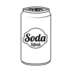 Soda can isolated flat icon, vector illustration graphic.
