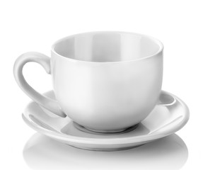 white cup isolated on the white background