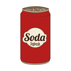 Soda can isolated flat icon, vector illustration graphic.