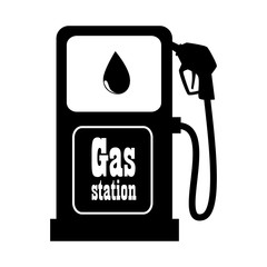Gas station dispenser black and white colors isolated flat icon