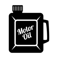 Motor oil can black and white colors isolated flat icon