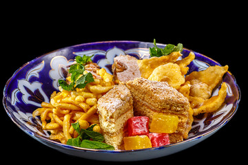 Traditional Central Asian sweets: Turkish delight, baklava and o
