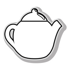 Drink flask jug in black and white colors, isolated flat icon.