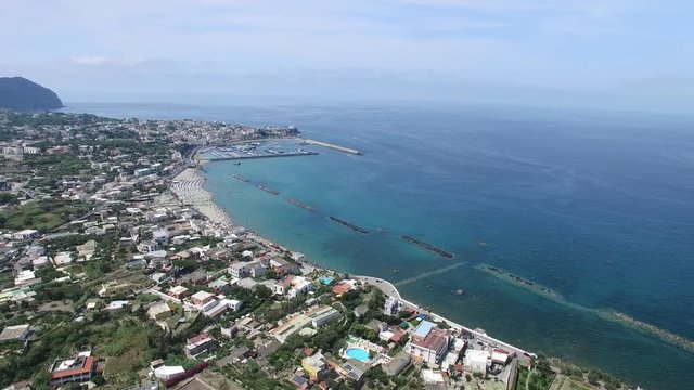 Coastal landscape with beach of Forio, Ischia Island, Italy