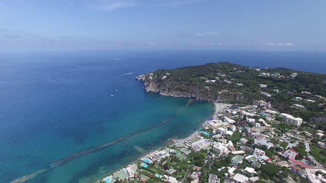 Coastal landscape with beach of Forio, Ischia Island, Italy