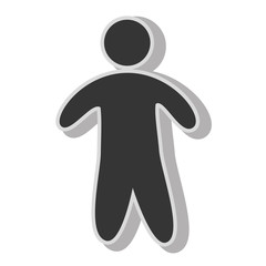 Man body silhouette pictogram , isolated flat icon with black and white colors.
