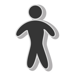 Man body silhouette pictogram , isolated flat icon with black and white colors.