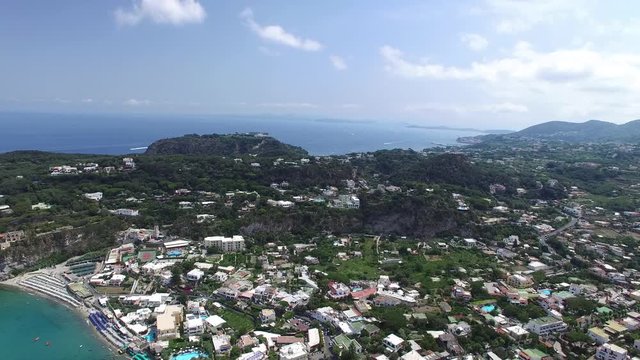 Coastal landscape with beach of Forio, Ischia Island, Italy
