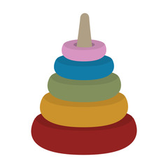 Hanoi tower puzzle toy ,colorful isolated flat icon