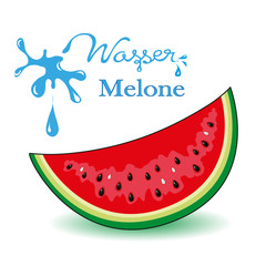 Wassermelone, Hintergrund, Plakativ 
Vektor Illustration isoliert auf weißem Hintergrund
