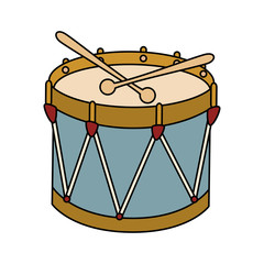 Fototapeta na wymiar Drum kit toy ,colorful isolated flat icon