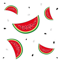 Wassermelonen, nahtlos Hintergrund 
Vektor Illustration 
