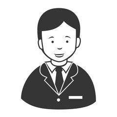 Businessman suit tie , isolated flat icon cartoon