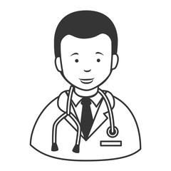 Doctor stethscope profile , isolated flat icon cartoon