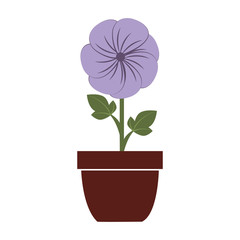 Flower vase colorful, isolated flat icon design.
