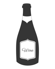 Wine glass bottle, isolated flat icon design.