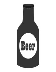 Cold beer bottle, isolated flat icon ndesign