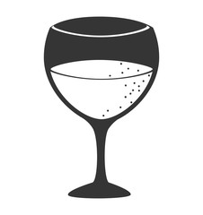 Wine glass cup, isolated flat icon design.
