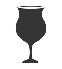 Wine glass cup, isolated flat icon design.