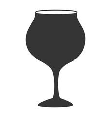 Wine glass cup, isolated flat icon design.