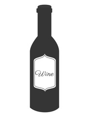 Wine glass bottle, isolated flat icon design.