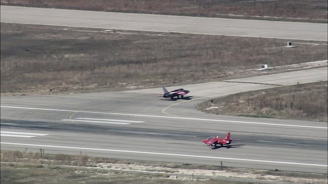 Two Jet Trainers Landing