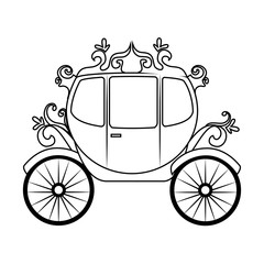 Fototapeta na wymiar Horse carriage object, isolated flat icon design.