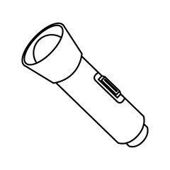 Flashlight bulb object ,isolated black and white flat icon design