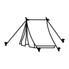 Tent camp object ,isolated black and white flat icon design