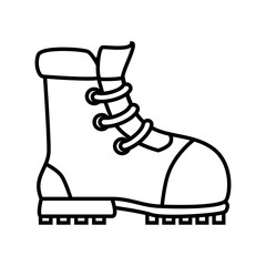Boot footwear ,isolated black and white flat icon design
