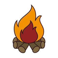Wood fire flammes ,isolated colorful icon design