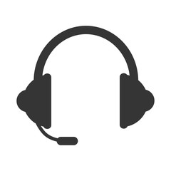 Headsets computer device ,isolated black and white flat icon design