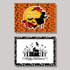 Obraz premium Halloween greeting card with originally written text 