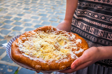 Langos is a Hungarian food speciality