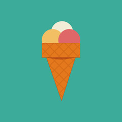 ice cream, illustration in green  color backdrop
